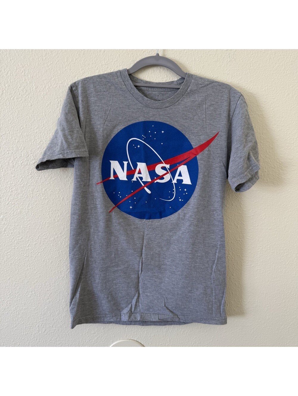 NASA Men's T-shirt Size S Grey Logo Basic Officially Licensed